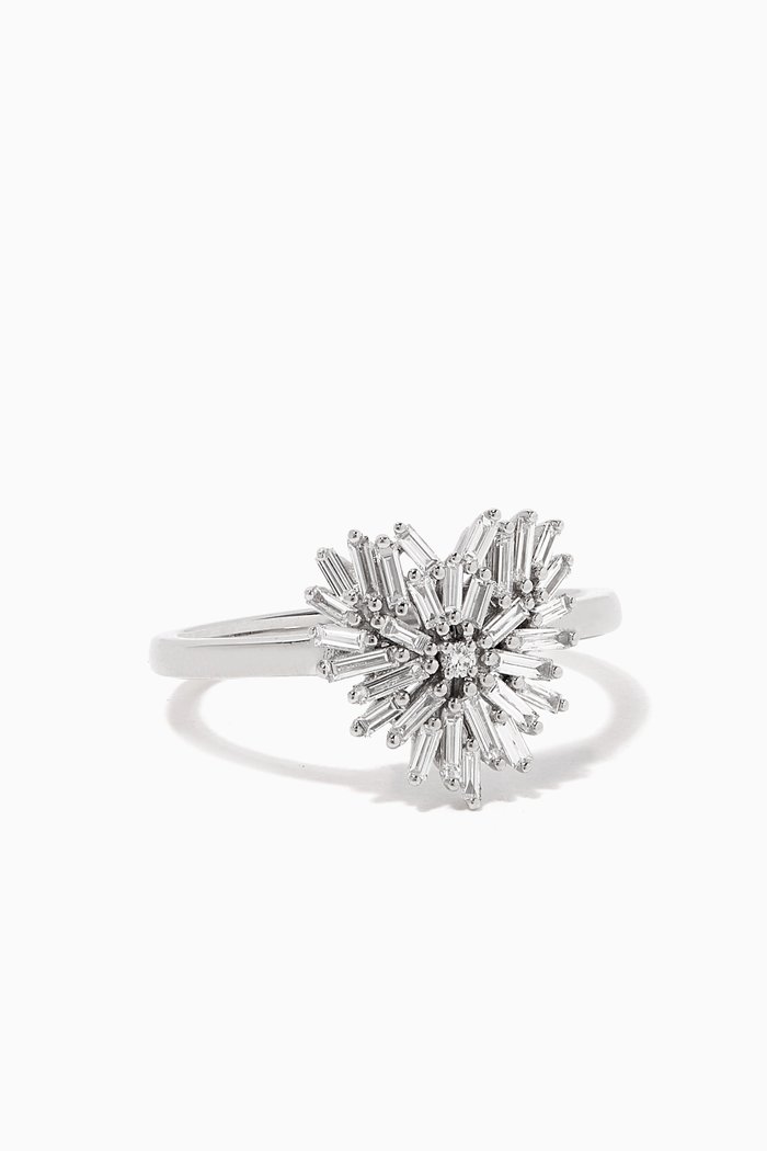 

Fireworks Small Heart Diamond Ring, Silver