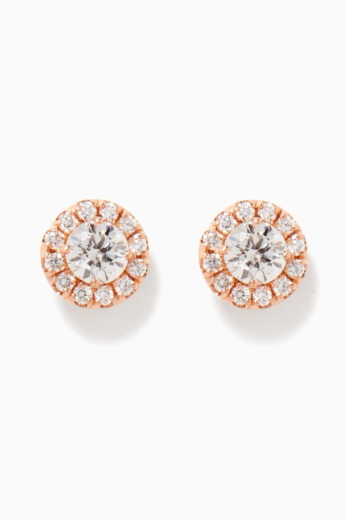 

Mini Circle Diamond Stud Earrings, Rose gold