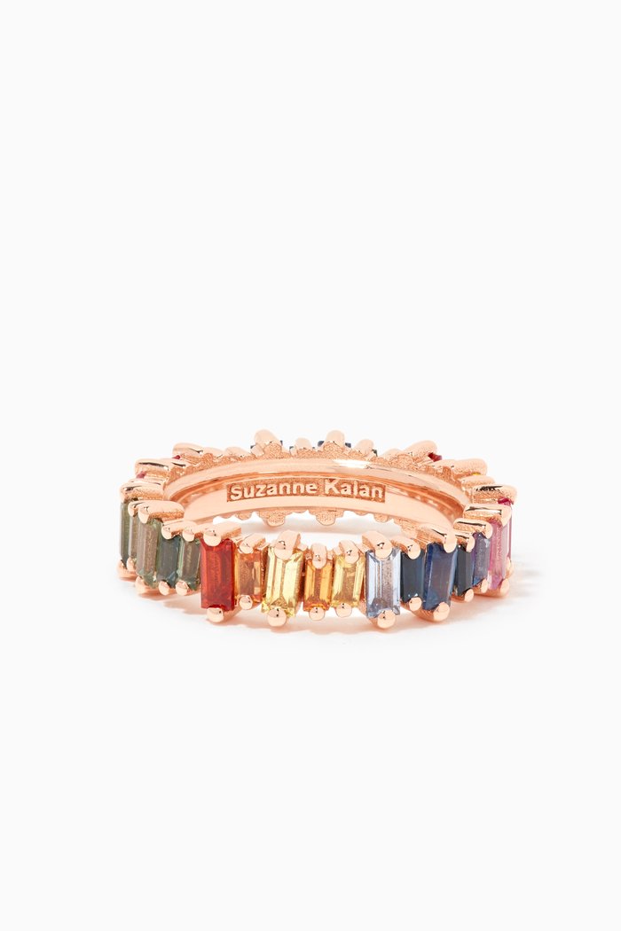 

Fireworks Rainbow Sapphire Eternity Ring, Rose gold