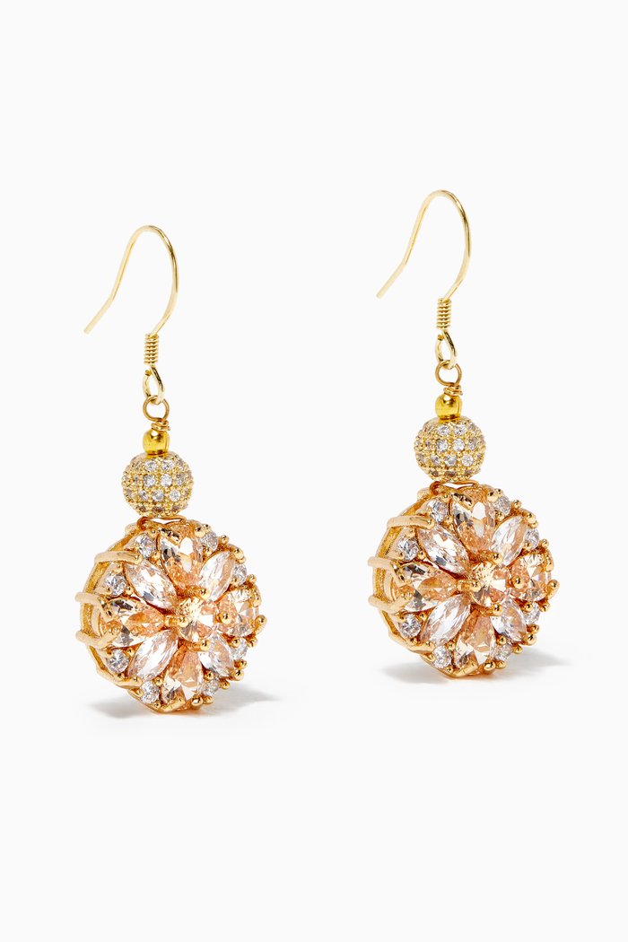 

Dahlia Dangle Earrings, Gold