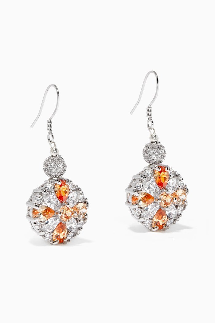 

Dahlia Dangle Earrings, Silver