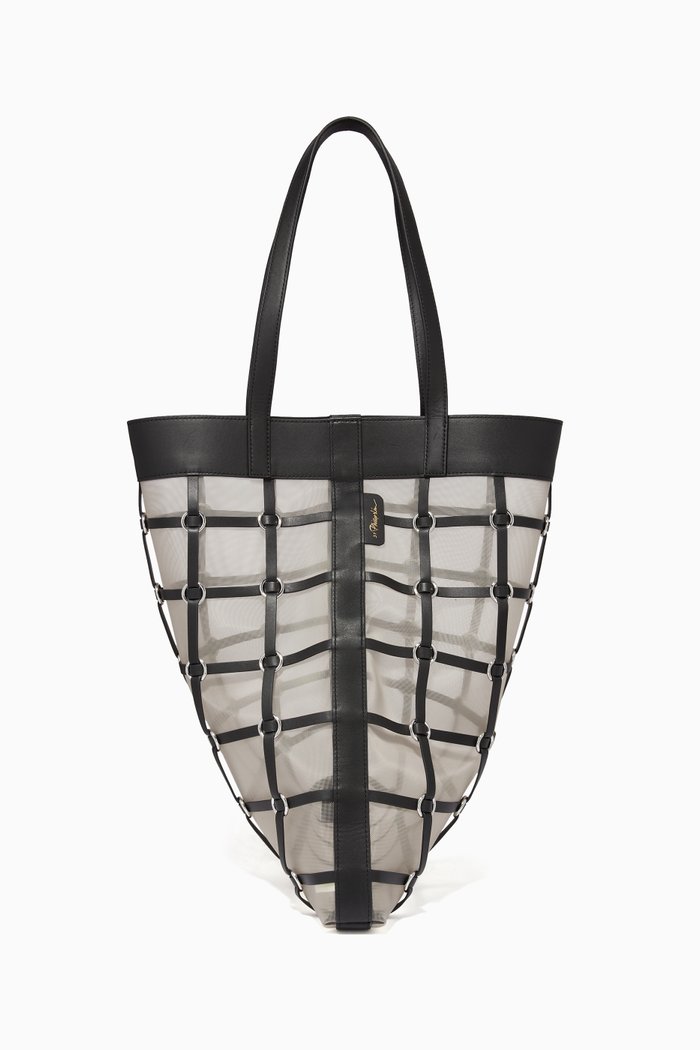 

Medium Billie Twisted Cage Tote, Black