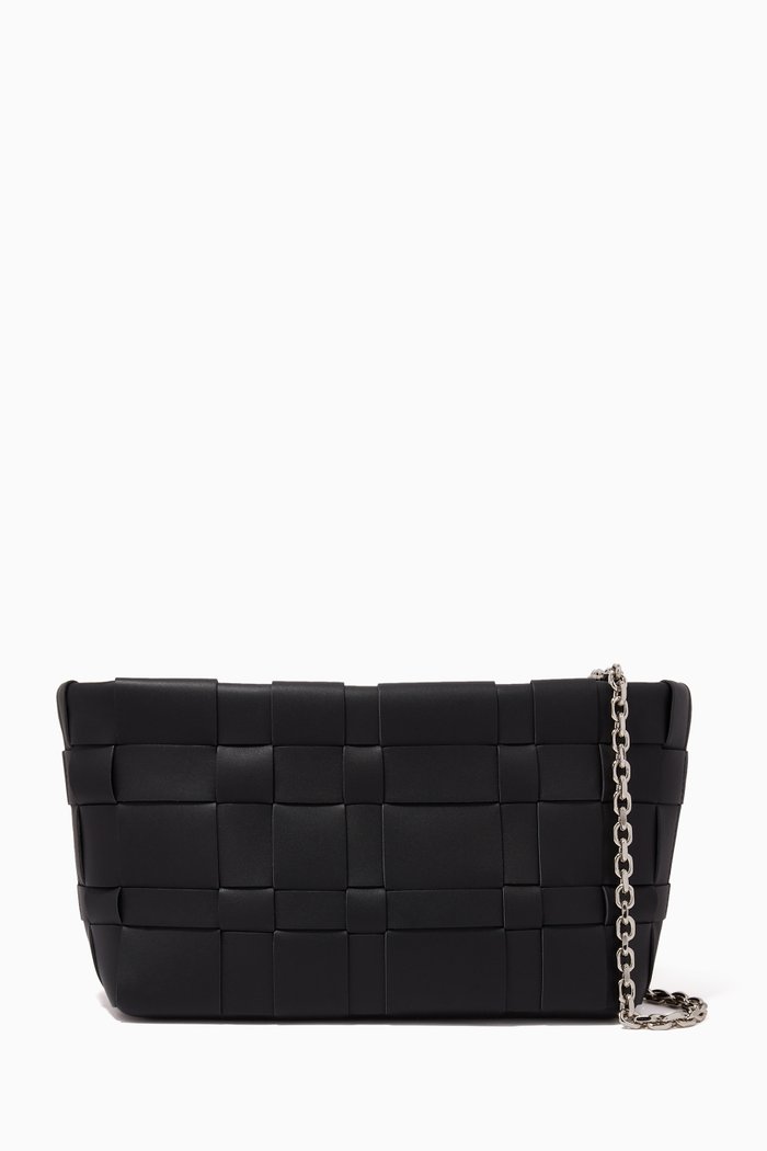 

Odita Lattice Leather Pouch, Black