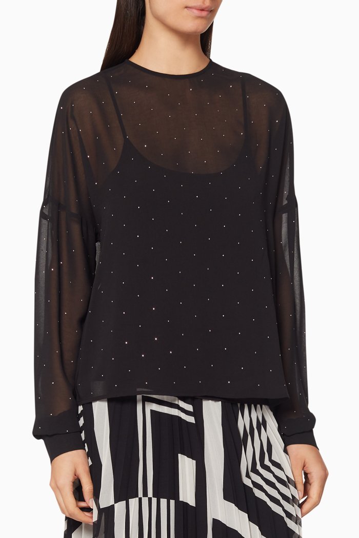 

Lessy ART. 365 Embellished Blouse, Black