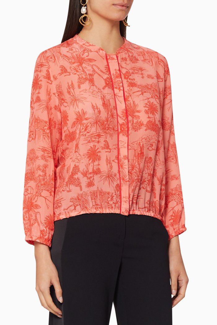 

Brado Printed Silk Shirt, Pink