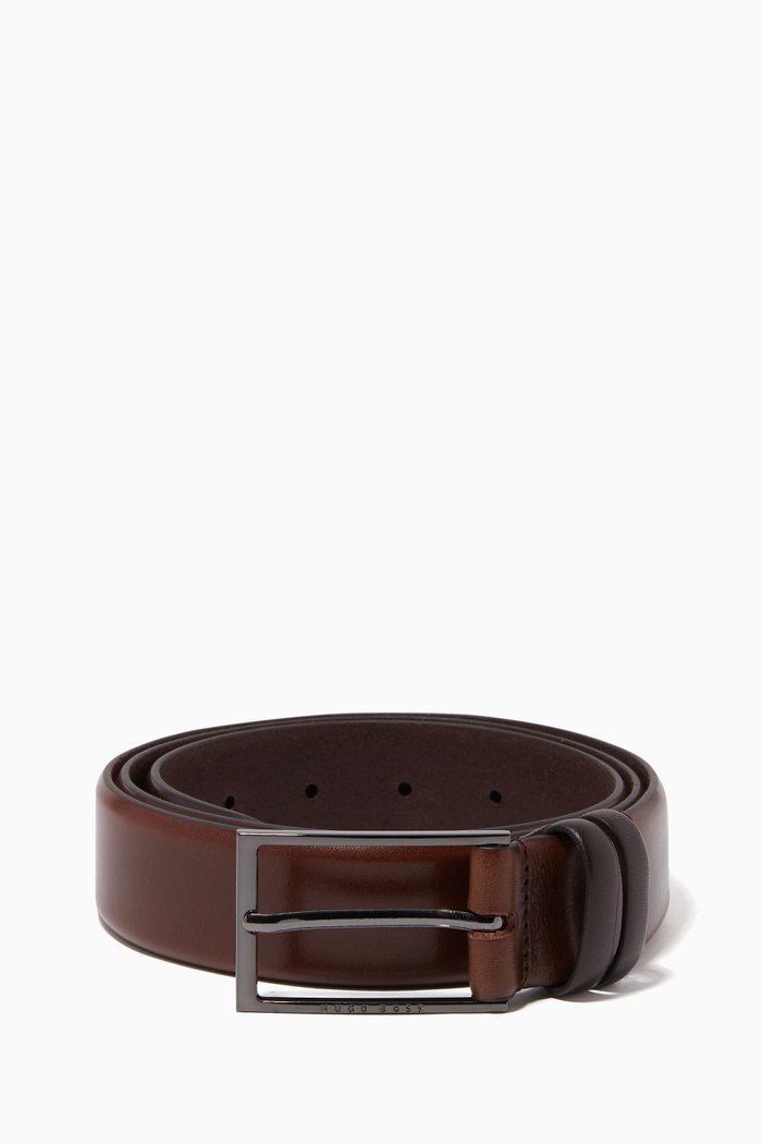 

Carmello Two-Tone Leather Belt, Brown