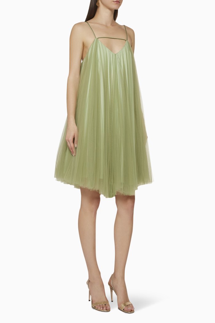 

Double Layer Tulle Dress, Green