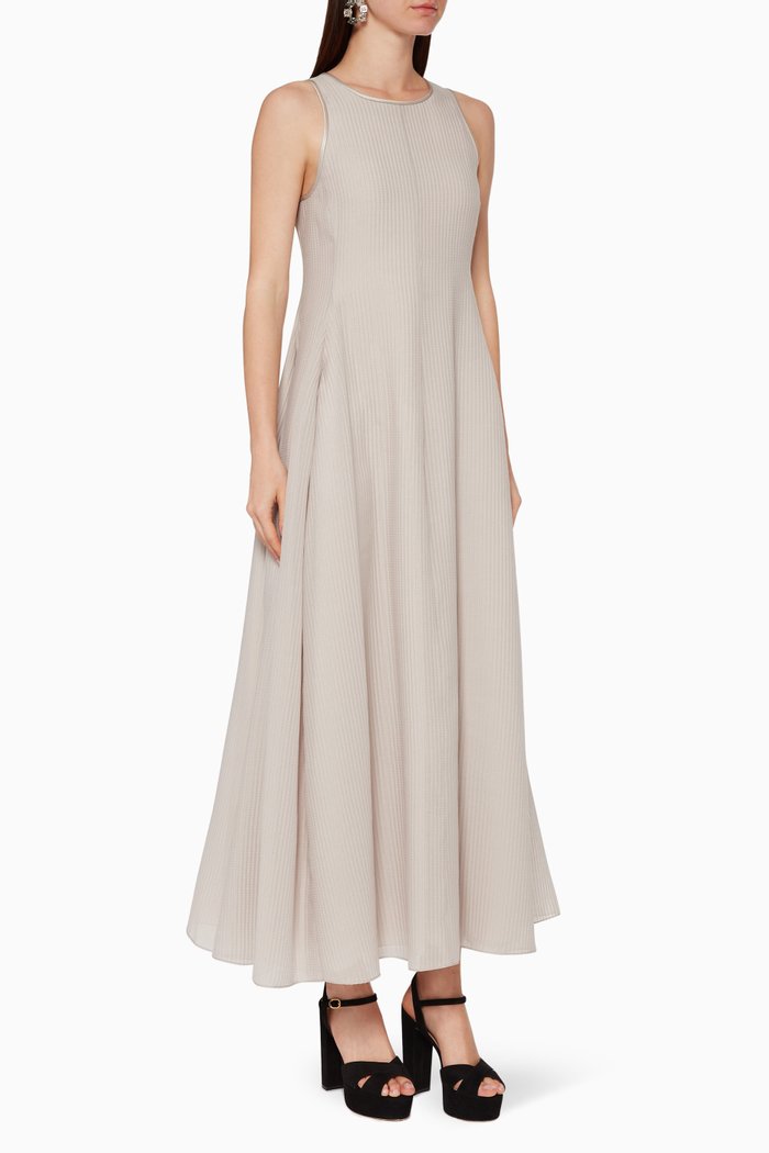 

Ribbed Crepe Dress, Grey