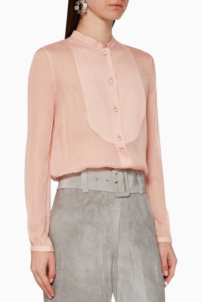 

Crepe Sheer Blouse, Pink