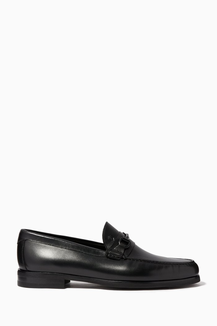 

Bold Leather Loafers, Black