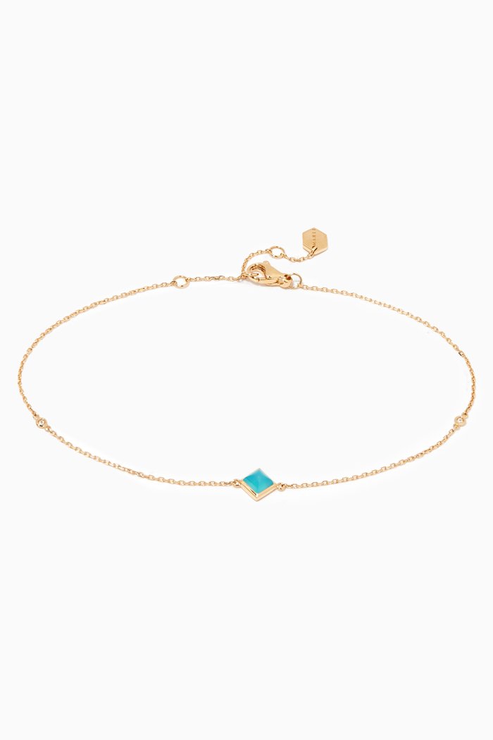 

Cleo Blue Chalcedony & Diamond Anklet, Yellow