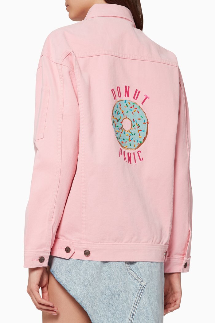 

Donut Panic Oversized Denim Jacket, Pink