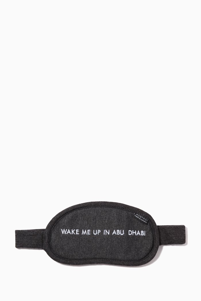 "Wake Me Up In Abu Dhabi" Eye Mask, Grey