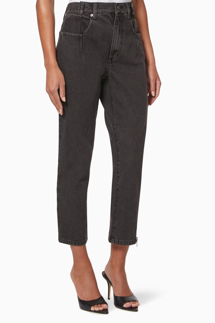 

Zippered Pants in Denim, Black