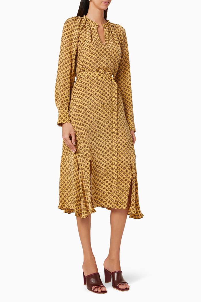 

Textured Midi Dress, Yellow