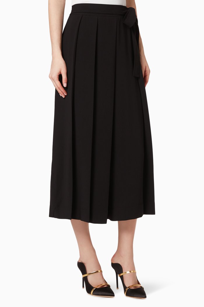 

Pleated Crepe Culottes, Blue