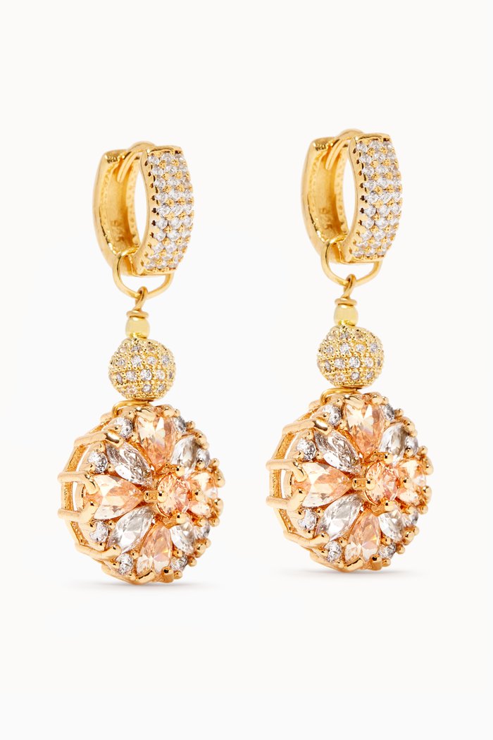 

Dahlia Huggie Hoop Earrings, Gold