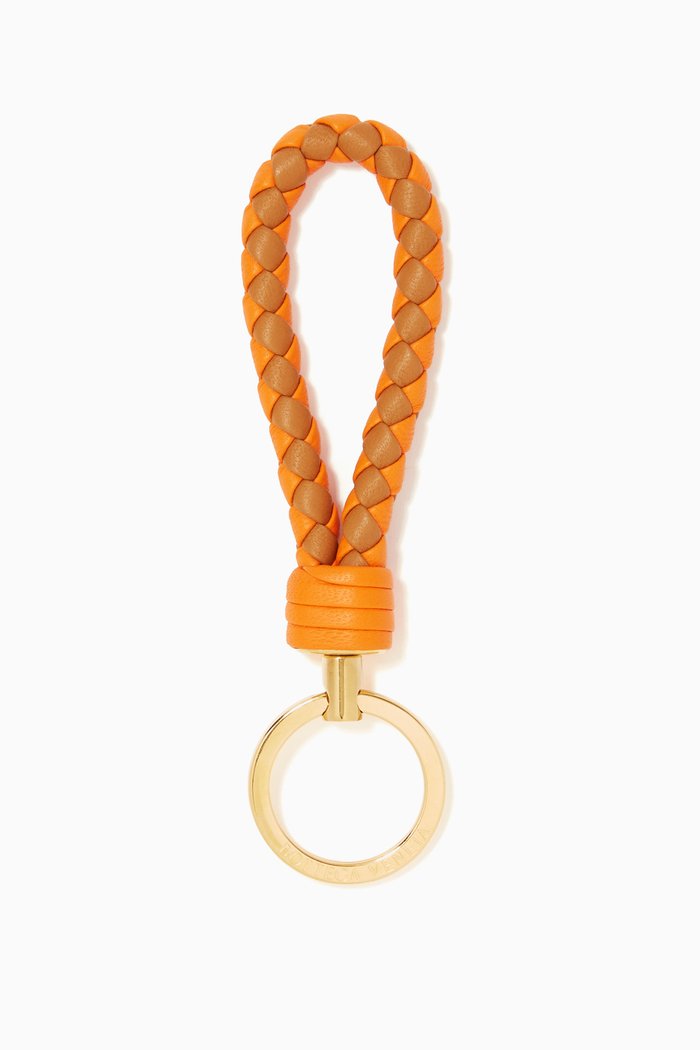 

Intrecciato Nappa Key Ring, Orange