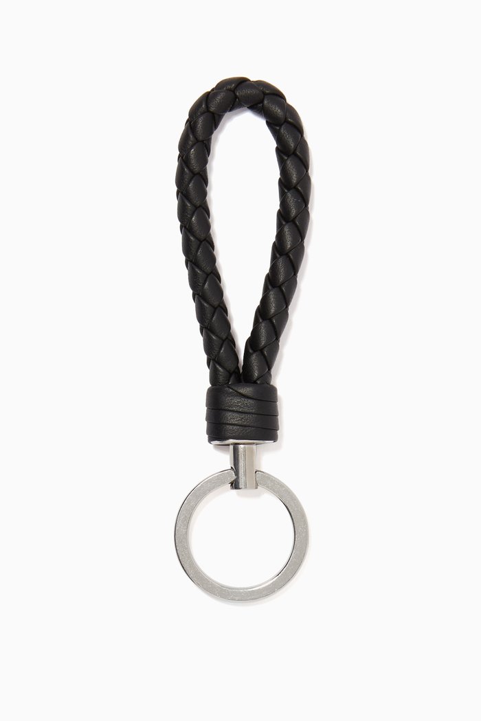 

Intrecciato Nappa Key Ring, Black