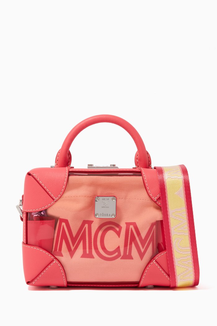

Small Plexi & Leather Cross-Body Bag, Pink