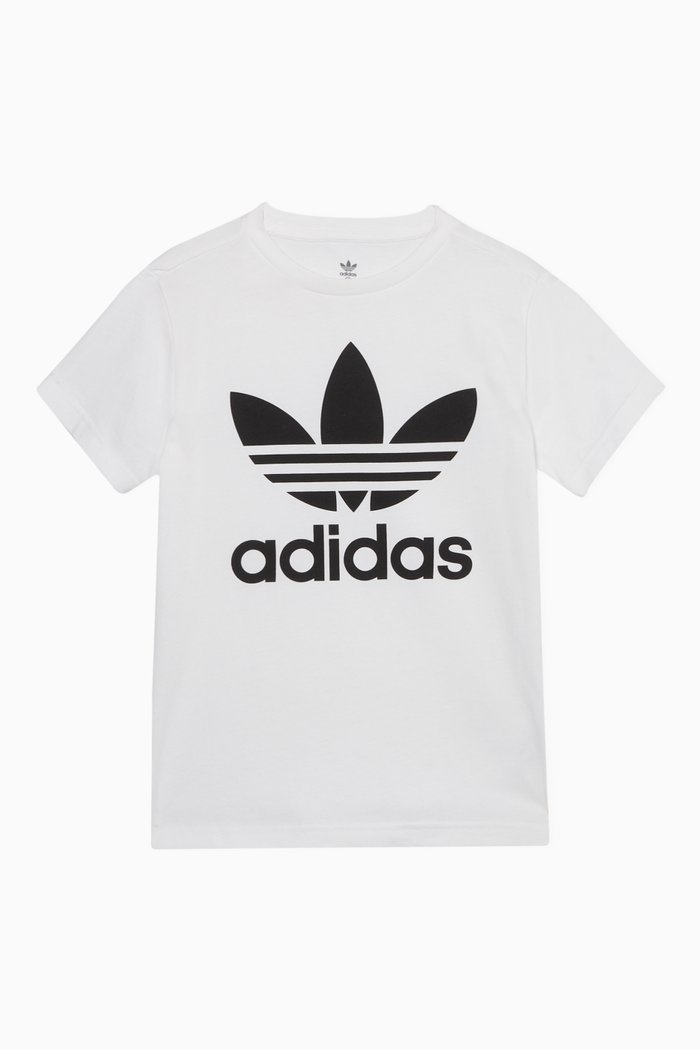 

Trefoil Cotton Jersey T-Shirt, White