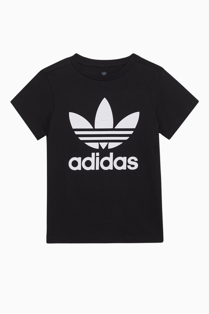 

Trefoil Cotton Jersey T-Shirt, Black