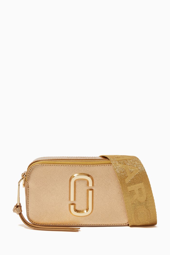 

The Snapshot Metallic Leather Bag, Gold