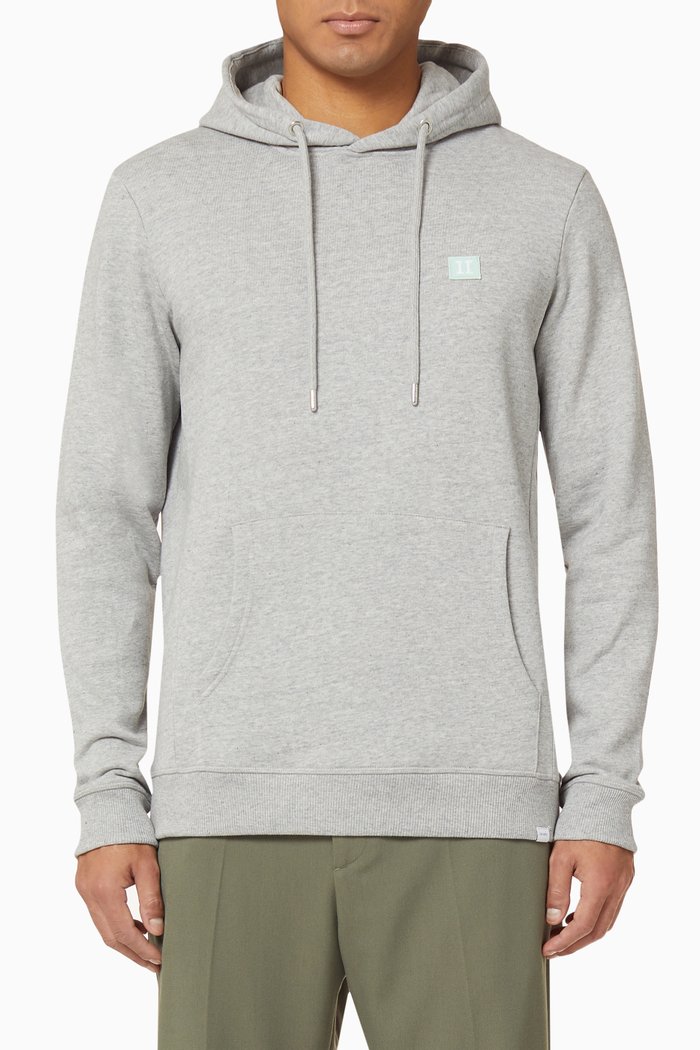 

Piece Logo Patch Cotton Hoodie, Grey