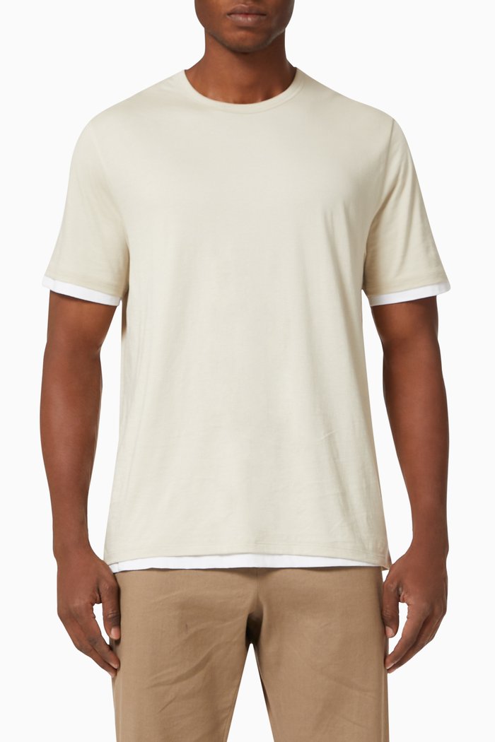 

Double Layer Pima Cotton T-Shirt, Neutral