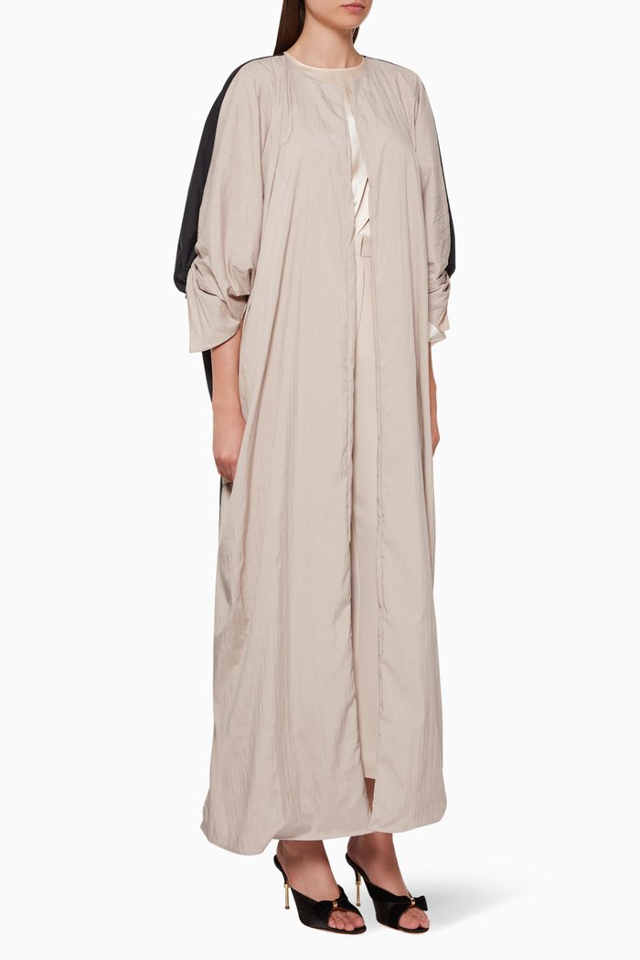 

Tie-Up Open Front Abaya, Multicolour