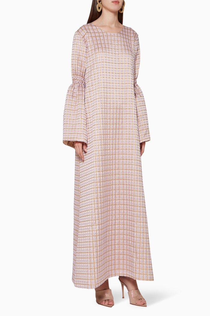 

Checkered Metallic Kaftan, Purple