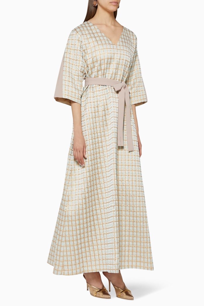 

Checkered Metallic Kaftan, Multicolour