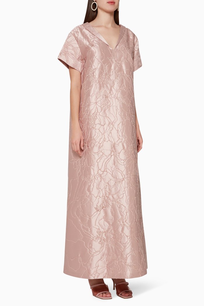 

Metallic Embroidered Kaftan, Pink