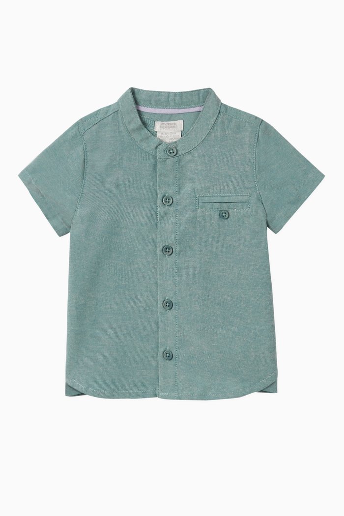 

Short Sleeve Oxford Shirt, Blue