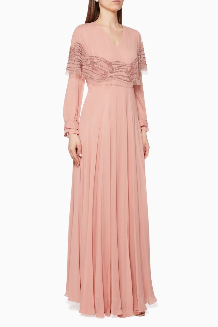 

Embellished Panel Kaftan, Pink