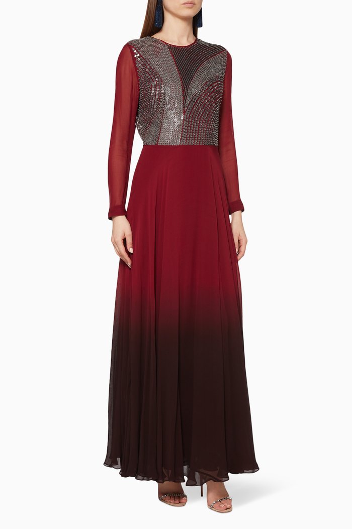 

Embellished Gradient Kaftan, Pink