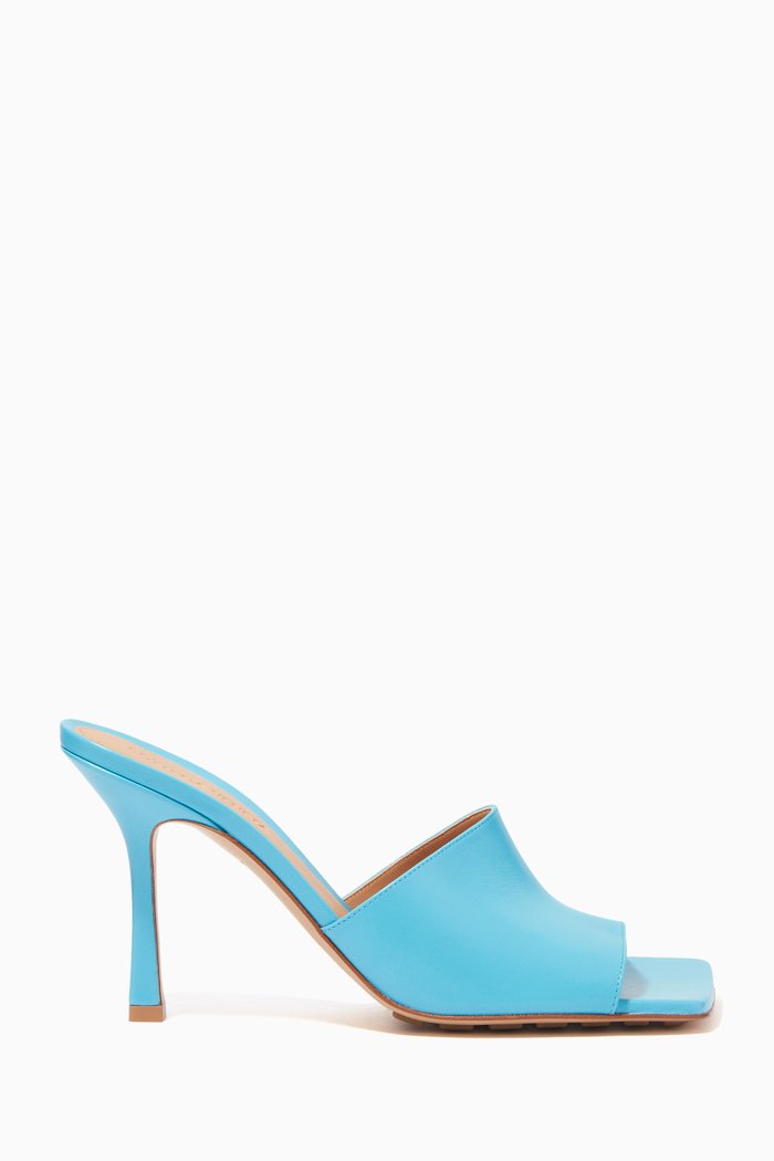 

Nappa Leather Stretch Mule Sandals, Blue