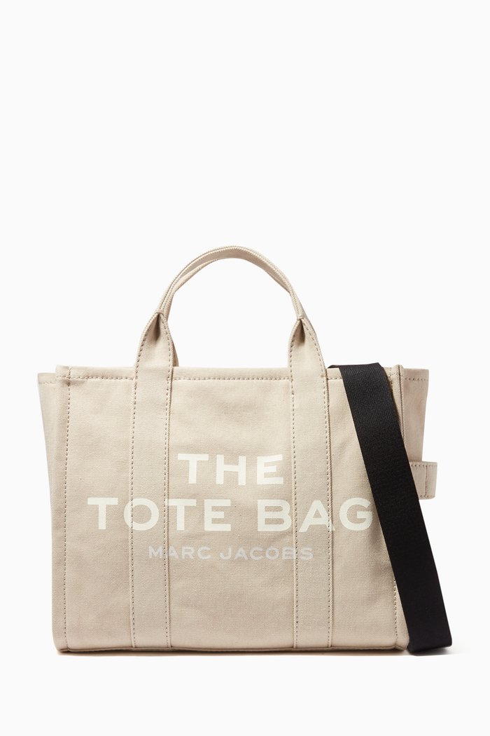 

Medium Traveler Tote Bag in Canvas, Neutral