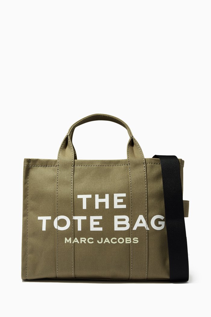 Medium Traveler Tote Bag in Canvas, Green
