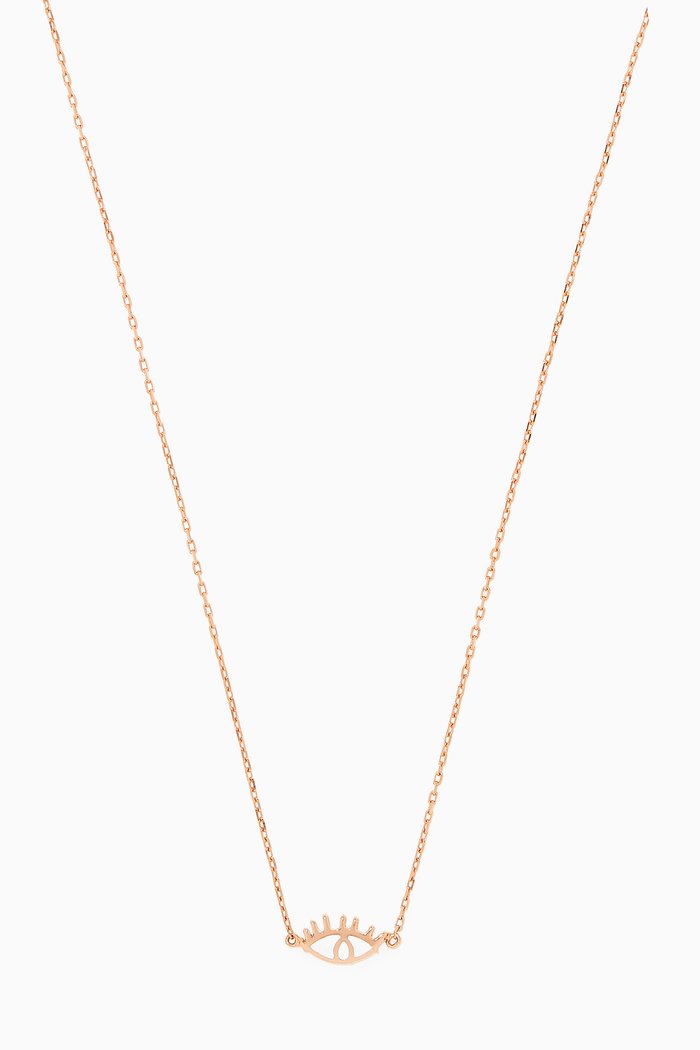 

Eye Enamel Gold Necklace, Rose gold