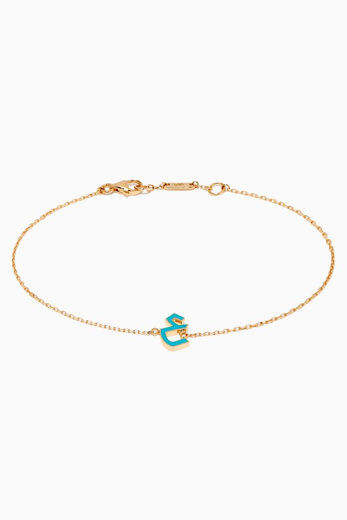

Nasj Ein Letter Gold Bracelet, Yellow