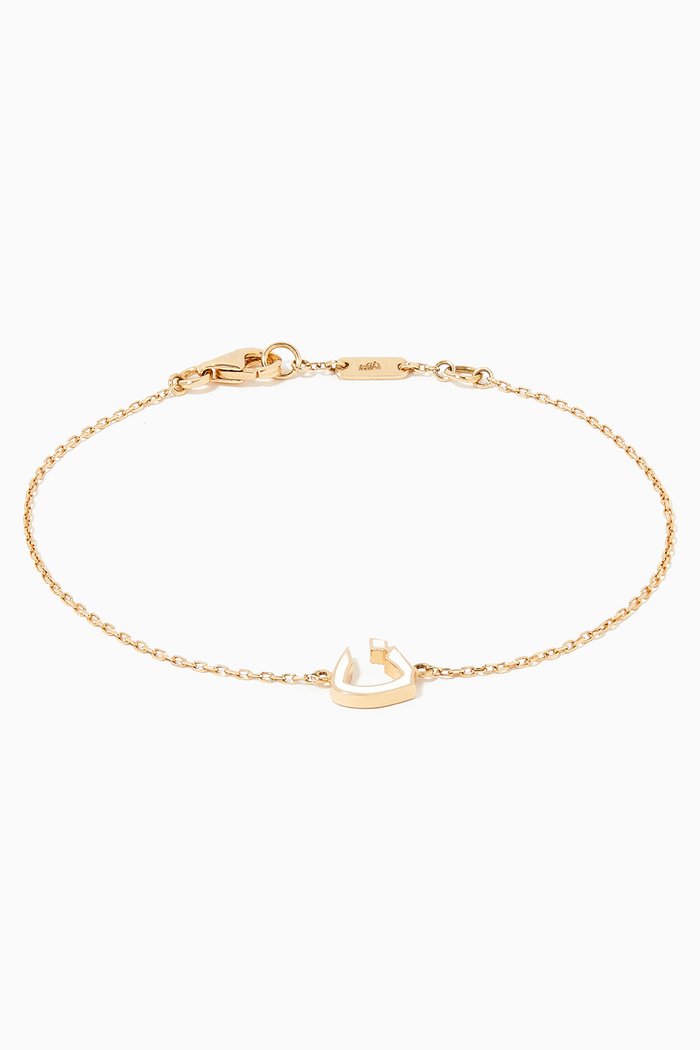 

Mina N Letter Gold Bracelet, Yellow