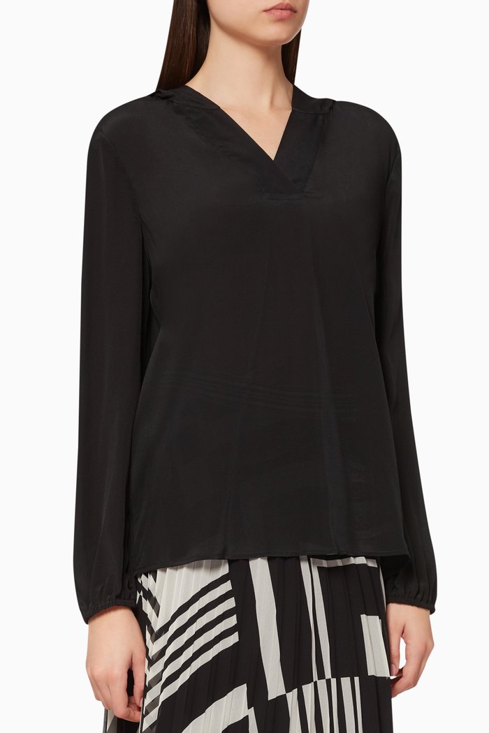 

Denis Hooded Blouse, Black