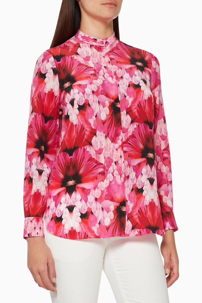 

Endangered Floral Silk Shirt, Pink