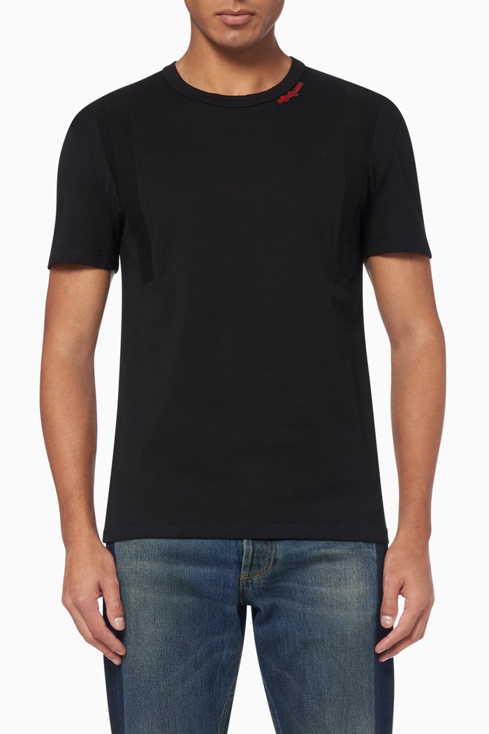 

Logo Patch Cotton T-Shirt, Black
