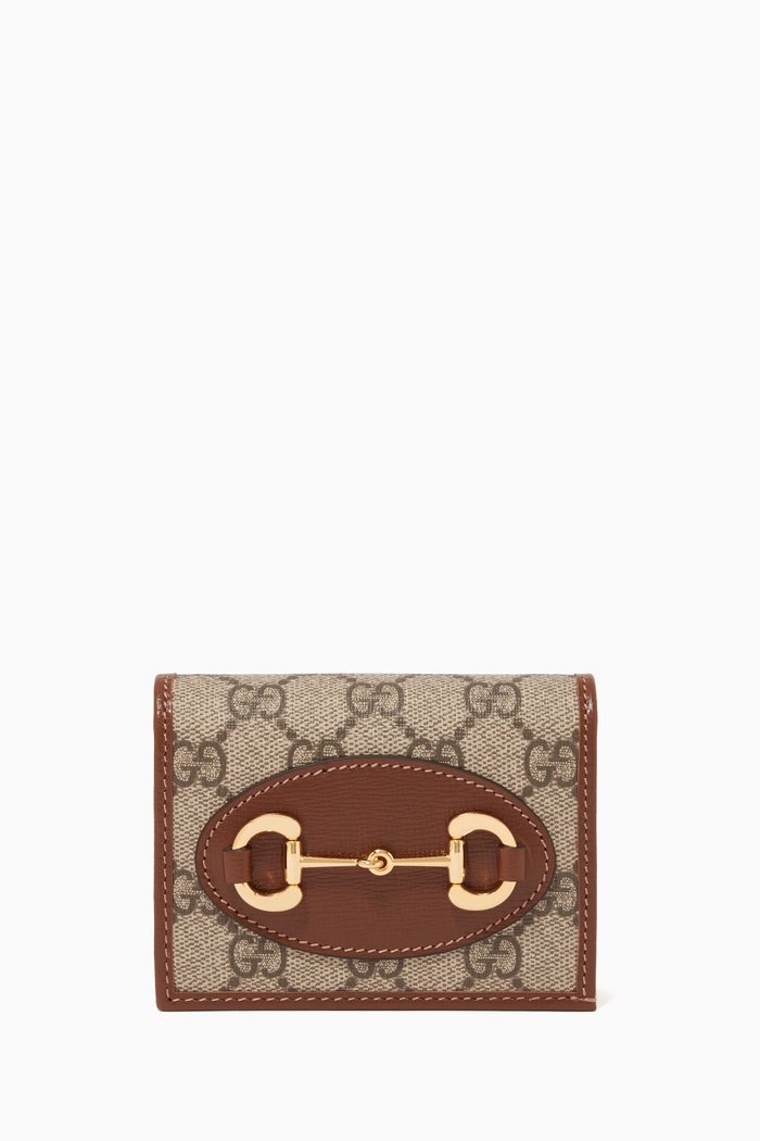 

Gucci 1955 Horsebit Card Case Wallet, Brown