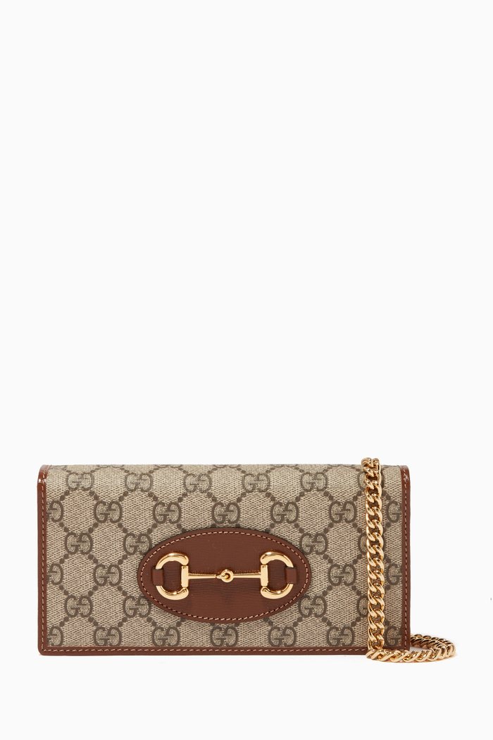 Gucci 1955 Horsebit Wallet on Chain, Brown