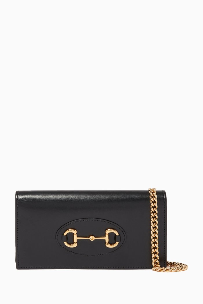 

Gucci 1955 Horsebit Wallet on Chain, Black