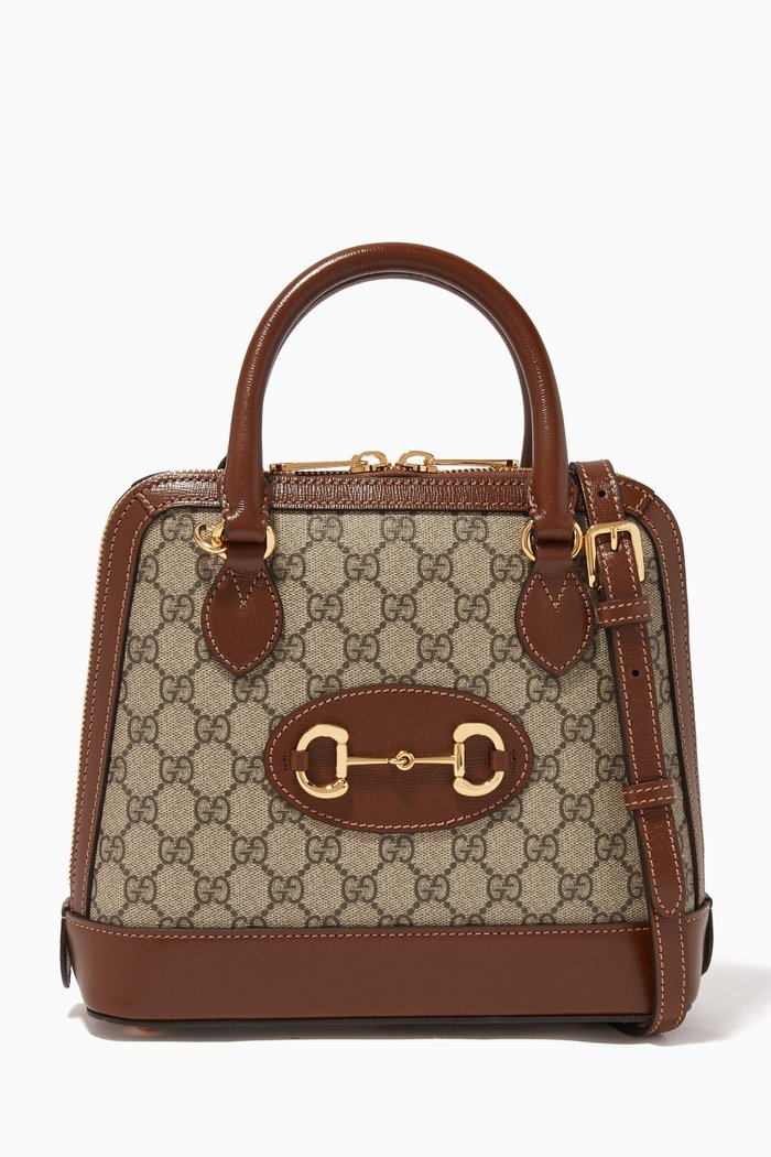 

Small Gucci 1955 Horsebit Top Handle Bag, Brown