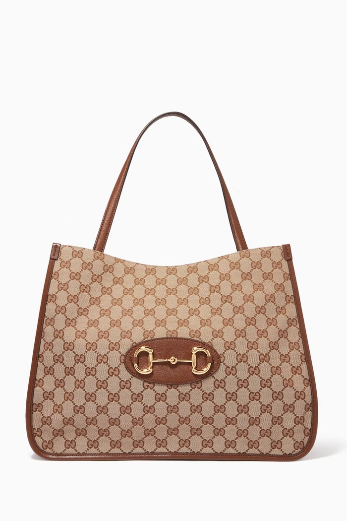 

Gucci Horsebit 1955 Medium Tote Bag in Original GG Canvas, Neutral